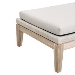 Lorry Coastal Beach Grey Teak Woven Rope Outdoor Chaise Lounge|