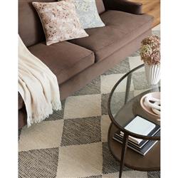 Kaelith French Country Beige Wool Diamond Patterned Rug - 5'x7'6"|