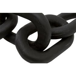 Maisha Modern Classic Black Wash Reclaimed Pine Wood Chain Link Sculpture|