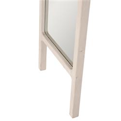 Safiya Rustic Lodge White Wash Reclaimed Pine Wood Rectangular Floor Mirror|