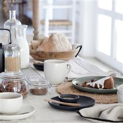 Pacifica Modern Classic Seed Grey Stoneware Bread Plate|