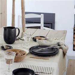 Pacifica Modern Classic Seed Grey Stoneware Bread Plate|