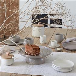 Pacifica Modern Classic Vanilla Stoneware Bread Plate|