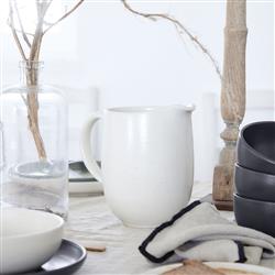 Pacifica Modern Classic Vanilla Stoneware Pitcher|