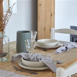 Pacifica Modern Classic Vanilla Stoneware Dinner Plate|