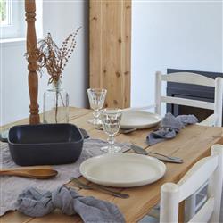 Pacifica Modern Classic Vanilla Stoneware Dinner Plate|