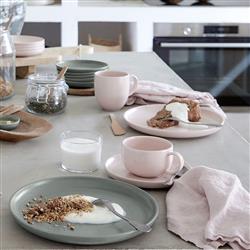 Pacifica Modern Classic Marshmallow Stoneware Tea Cup and Saucer|