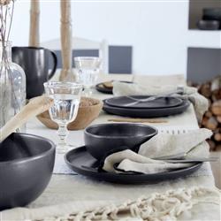 Pacifica Modern Classic Seed Grey Stoneware 4 Piece Place Setting|