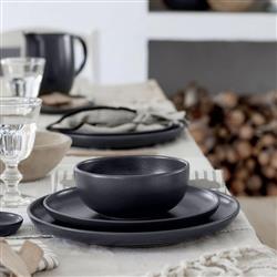 Pacifica Modern Classic Seed Grey Stoneware 4 Piece Place Setting|