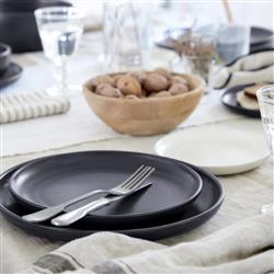 Pacifica Modern Classic Seed Grey Stoneware 4 Piece Place Setting|