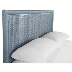 Kalea Coastal Beach Blue Woven Rattan Headboard - Queen|