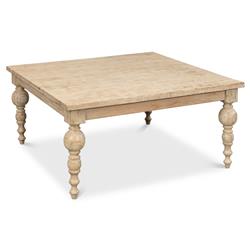 Jared French Country Brown Mango Wood Square Coffee Table|