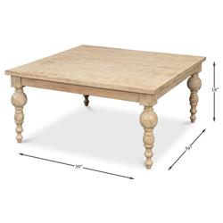 Jared French Country Brown Mango Wood Square Coffee Table|
