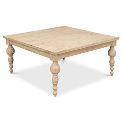 Jared French Country Brown Mango Wood Square Coffee Table|
