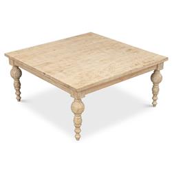 Jared French Country Brown Mango Wood Square Coffee Table|