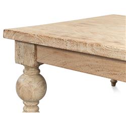 Jared French Country Brown Mango Wood Square Coffee Table|