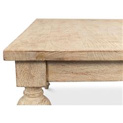 Jared French Country Brown Mango Wood Square Coffee Table|