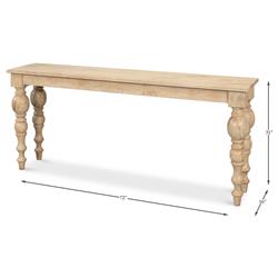 Jared French Country Brown Mango Wood Rectangular Console Table|