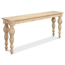 Jared French Country Brown Mango Wood Rectangular Console Table|