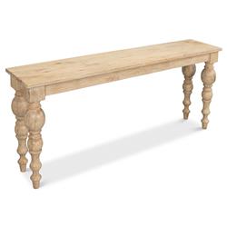 Jared French Country Brown Mango Wood Rectangular Console Table|