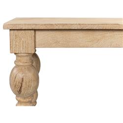 Jared French Country Brown Mango Wood Rectangular Console Table|