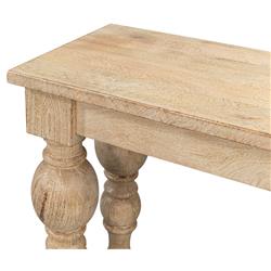 Jared French Country Brown Mango Wood Rectangular Console Table|