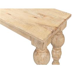 Jared French Country Brown Mango Wood Rectangular Console Table|