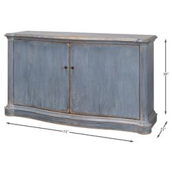 Tolumn French Country Blue Reclaimed Pine Wood Sideboard|