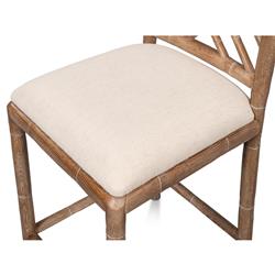 Grace Coastal Beach Beige Upholstered Linen Whitewash Ash Wood Counter Stool|