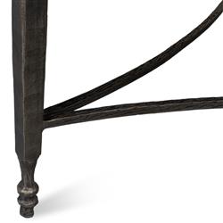 Elise French Country White Marble Black Iron Round Coffee Table|