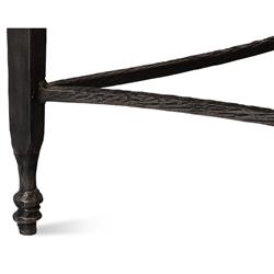 Elise French Country White Marble Black Iron Square Coffee Table|