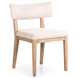 Cerise Modern Classic Cream Upholstered Wood Dining Side Chair|