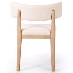 Cerise Modern Classic Cream Upholstered Wood Dining Side Chair|