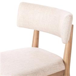 Cerise Modern Classic Cream Upholstered Wood Dining Side Chair|