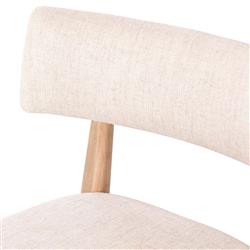 Cerise Modern Classic Cream Upholstered Wood Dining Side Chair|