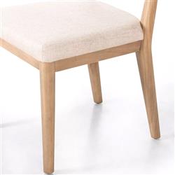 Cerise Modern Classic Cream Upholstered Wood Dining Side Chair|
