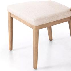 Cerise Modern Classic Cream Upholstered Wood Dining Side Chair|