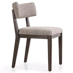 Cerise Modern Classic Grey Upholstered Wood Dining Side Chair|