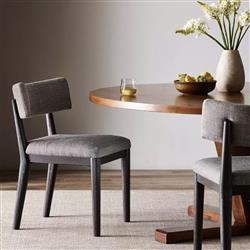 Cerise Modern Classic Grey Upholstered Wood Dining Side Chair|