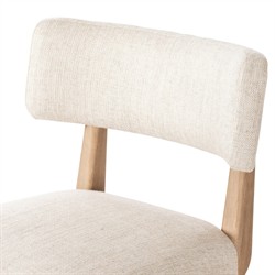 Cerise Modern Cream Upholstered Brown Frame Wood Swivel Counter Stool|