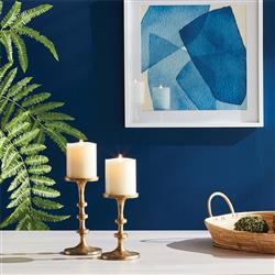 Tallulah Coastal Beach Gold Aluminum Candleholder - Set of 2|