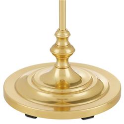 Shevone Traditional Polished Brass Iron Natural Woven Floor Lamp|