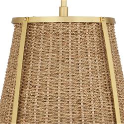 Shevone Traditional Polished Brass Seagrass Pendant - Small|