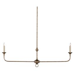 Brittany French Country Bronze Linear Chandelier|