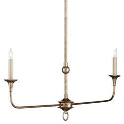 Brittany French Country Bronze Linear Chandelier|