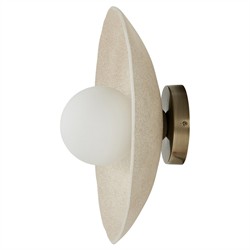 Filomenina Modern Classic Sand Ceramic Opal White Glass Sconce|