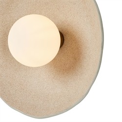 Filomenina Modern Classic Sand Ceramic Opal White Glass Sconce|