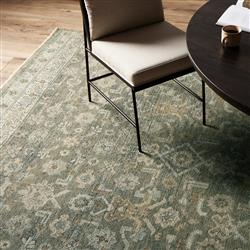 Franchesca French Country Green Wool Oushak Patterned Hand Knotted Rug - 8'x10'|