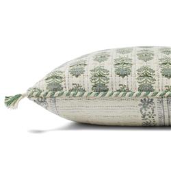 French Country Sage Cotton Down Fill Decorative Lumbar Pillow - 13x21|