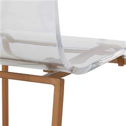 King Modern Clear Acrylic Seat Antique Gold Base Counter Stool|